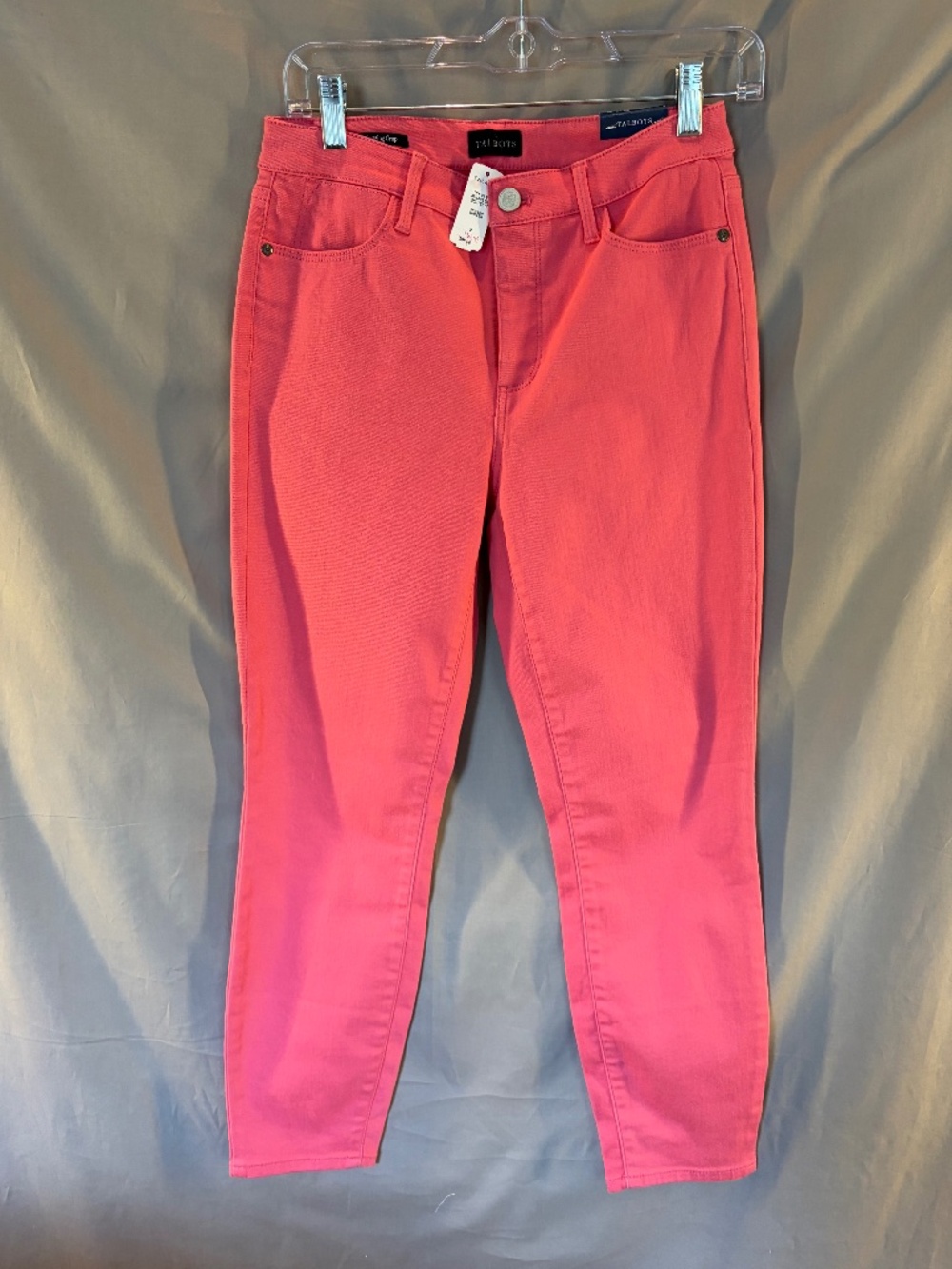 Talbots Jegging Crop with High Rise, Coral-Pink color - Size 2 (NWT)